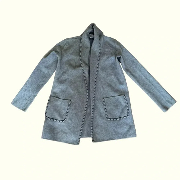 Magaschoni Grey Knit Open Front Cardigan Sweater Long Sleeve XS - Picture 1 of 7